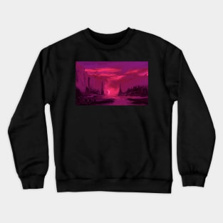 Alien Twilight Landscape Scifi Crewneck Sweatshirt